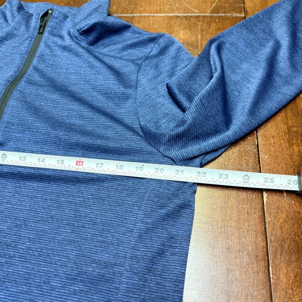 Vineyard Vines 1/4 Zip Mens M Blue On-The-Go Sankaty Micro Stripe Performance - Picture 9 of 12